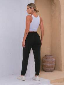 Women's Sports Pants With Elastane - Comfort And Flexibility For Physical Activities - ceri cola - View 2