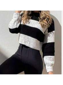 Women's Winter Warm And Comfortable Mousse Knit Blouse - 紫紅色 - 查看 9