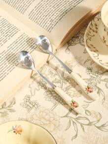 1 Stück elegantes britisches Stil Keramik Gewürzdose Set, inklusive Gewürzdose, kleinem Öltopf, Mini-Löffel, Edelstahl-Löffel, geeignet für Zuhause, Restaurants, Küche, Salz- & Gewürzaufbewahrung