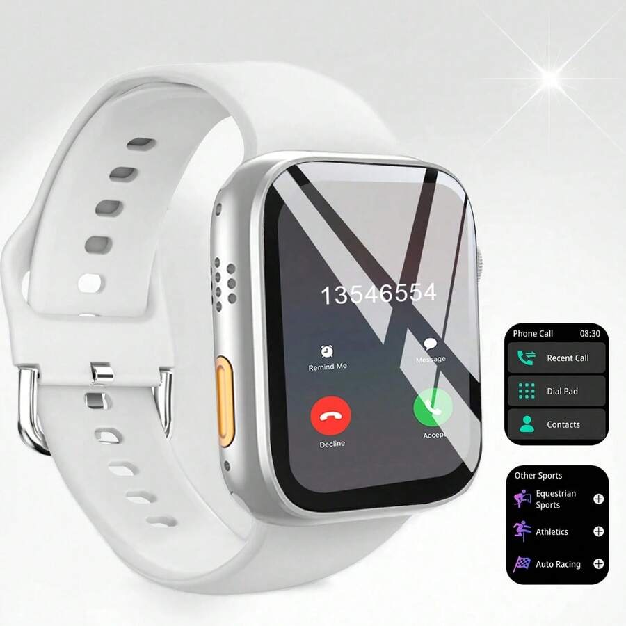 SIMSONLAB Smart Watch, Wireless Calling /Dial, Multi -Sport Mode, Calling Reminder And Rejection,Information Reminder,SMS Reminder,Holiday Gifts, Birthday Gifts - Silver - View 1