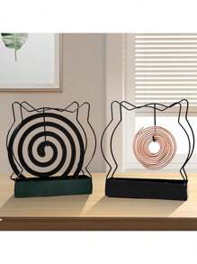 1 Stück kreative ganz aus Eisen gefertigte Katzen-Burg Mückenspiralen Matte, Haushalts-Mückenspiralen Matte ist einfach, schön, multifunktional und kreativ, vertikal an der Wand montierter Mückenspiralen Halter, Aschenbecher, feuerbeständiger Räucherstäbchen-Brenner Dekoration, geeignet zum Aufhängen und als Mückenabwehr-Ausstattung im Sommer, zum Verhindern von Asche-Spritzern, geeignet für Wohnzimmer, Schlafzimmer, Badezimmer, Outdoor-Verwendung