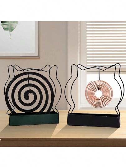 1 peça de tapete mosquiteiro criativo de ferro para gatos, estilo castelo de ferro, simples, bonito, multifuncional e criativo, bandeja vertical para mosquitos montada na parede, cinzeiro, decoração de queimador de incenso resistente ao fogo, adequado para pendurar e repelir mosquitos no verão, evita respingos de cinzas, adequado para salas de estar, quartos, banheiros, uso externo