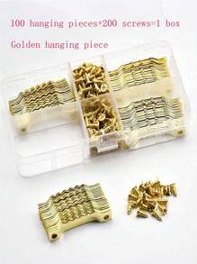 50/20 pièces Crochets en forme de scie pour cadres photo dorés et noirs, double/simple face, 100 pièces accessoires décoratifs pour l'installation de peintures, crochet métallique pour boîtes et sacs