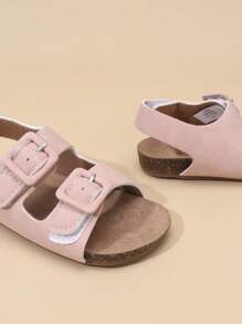 Summer Versatile Kids' PU Leather Back Strap Design Roman Sandals, Woven Soft Breathable Protective Sole Non-Slip Lightweight Sandals