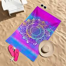 1 pezzo Asciugamano da spiaggia stampato in fibra ultrafine super assorbente, elementi essenziali da viaggio, accessori da viaggio, elementi essenziali da spiaggia