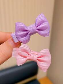 30pcs Random Color Cloth Hair Clips For Little Girls, Lovely Bow Hair Accessories - Multicolor - View 6