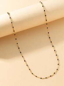 1 Stück Damen Buntes Perlen Choker Halskette, einfaches & elegantes böhmischer Stil Perlen Schmuckgeschenk