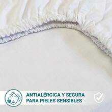 Ecommerc3 Drap-housse pour matelas de 80 à 200 cm, réglable, élastique, résistant – Drap-housse doux, respirant, avec ajustement parfait – Compatible avec matelas jusqu'à 30 cm de hauteur - Blanc - Voir 6