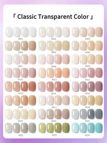 XEIJAYI 24Pcs 15ML Ice-Through Color Gel Nail Polish Semi Permanent Nail Art Soaking UV LED Nail Salon DIY Nail Salon Gel For Spring And Summer - Multicolor - View 5