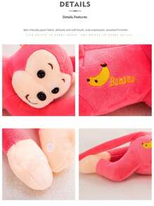 قطعة واحدة دمية قرد قطيفة مخصصة جميلة، دمية قرد متعددة الوظائف، دمية قرد طويلة الذراع ناعمة ممتلئة، وسادة على شكل قرد، ديكور ستائر، هدية عيد ميلاد، خيارات الألوان: الوردي، الأصفر، الأزرق، الأحمر، البني