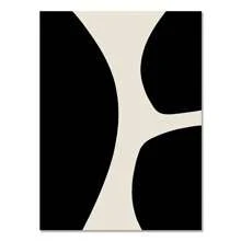 1pc Wall Arts Posters Optional Frame Vintage Abstract Boho Geometric Line Posters Black Beige Bohemian Wall Art Canvas Painting Print Picture For Living Room Home Decoration