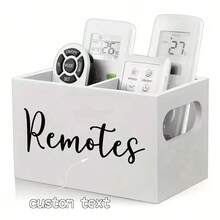 1 pieza Caja de almacenamiento de escritorio personalizada con texto personalizado, caja de almacenamiento de cosméticos, estante de almacenamiento de escritorio de oficina, organizador de suministros escolares, decoración de habitación, decoración del hogar, organizador de baño, dispensador de papelería, almacenamiento de accesorios de cosméticos - Blanco - Ver 2