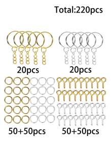 110Pcs Keychain Open Jump Rings Eye Pins Jewelry Making Accessories Kits For DIY Epoxy Resin Key Chain Key Ring Pendants