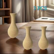 3pcs/Set Mosaic Wood Mini Vase, DIY Wood Vase Crafts, Blank Small Vase For Handmade, Vase Bottom Material