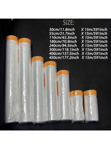 Schweres, wasserfestes und staubdichtes Kunststoffklebeband - klar, mit Klebestreifen als Kratzschutz für Möbel und Böden, geeignet für Heimdekoration, Umzüge und allgemeinen Schutz. Malerschutzfolie, selbstklebendes Plastik-Tropfband für Möbel und Wände, leicht zu entfernen, staubdicht, ideal für Malerarbeiten