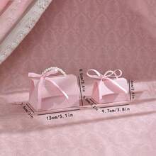20 件/10 件/1 件-仿珍珠装饰礼品盒，派对简易包装袋，珍珠手柄装饰纸质礼品盒，情人节精美粉色礼品包装盒，婚礼礼品盒，节日礼品盒，凸版印刷鲜花糖果盒迷你包装袋纸