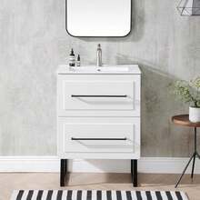 24 Inch Bathroom Vanity With Sink, White Modern Small Bathroom Cabinet Set, Large Bath Sink Vanity Combo Set Bathromm Vanities 2 - 1 - View 2