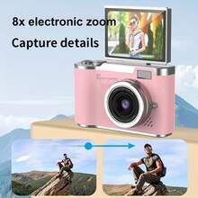 1080P HD Digital Camera Digital Zoom Cameras For Vlogging 2.4 '' LCD Rechargeable Camera Photography Professional Camera For Teenagers, And Beginners With 32G TF Card, Support For Taking Photos, Recording Videos, For Thanksgiving Christmas And New Year Gifts - 粉色 - 查看 9