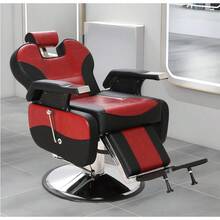 Hydraulic Barber Chair - 440lbs Heavy Duty Reclining Salon Chair, Adjustable Height, 360° Swivel, Reclining Styling Chair For Barbershop/Spa/Salon/Home Studio Hair Chair For Hair Stylist For Home, Salon Chairs, Salon Styling Chair Styling Chair, Salon Chairs For Hair Stylist, Beauty Salon Equipment - Black and Red - View 2