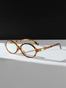 1 件椭圆形小框透明眼镜时尚复古个性百搭平光眼镜框女士眼镜素脸日常佩戴 - 彩色 - 查看 4