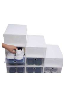 6-Piece Plastic Shoe Box, Transparent Foldable Shoe Storage - 彩色 - 查看 9
