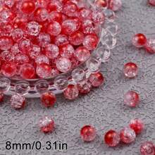 300 Stücke 8mm Acryl Eiswürfel Perlen, DIY Schmuckherstellung Zubehör für Armbänder, Halsketten, Handyketten