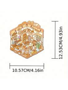 SCXXBSW 3D Landscaping, Manual Decompression, Cartoon, 3D House Decoration, Booklet, Desktop, Water Cup, Notebook, Phone Case, DIY Stickers - Multicolor - View 4