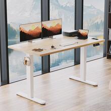 Devoko Gunji Electric Standing Desk Height Adjustable Sit-Stand Desk With Memory Smart Panel - Beige - View 1