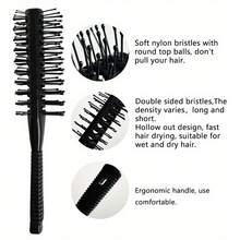1 件双面通风发刷，尼龙刷毛按摩梳，用于拉直、卷发和丰盈，符合人体工程学的手柄设计工具，适用于普通头发护理、造型、沙龙发型师、理发店配件、美发工具、护发产品、沙龙和旅行必备品