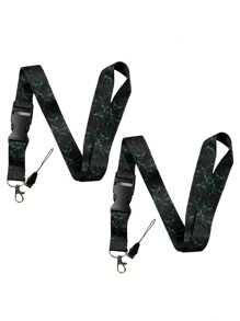 1pc Marble & Galaxy Pattern Lanyard, Suitable For Doctors, Nurses, Students, Teachers, Exhibition Staff ID Badge Holders, Can Be Used As Exhibition, Gift, Keychain Or Daily Use Car Accessories Bag Charm School