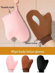 5 Pieces Reusable Body Face Self Tanning Mitts Double Sided Lotion Applicator Tanning Mitts Washable, Reusable Body And Face Self Tanning Mitts, Double Sided Lotion Applicator Mitts, Washable Tanning Mitts For Body Care Spa Oiling - With Thumb And Velvet Lining, Tanning And Sunscreen Application Mitts - Multicolor - View 4