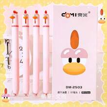 Dongmi Cute Chick-Shaped Ball Pen, Neutral Pen 0.5mm, 1pc, 2pcs, 3pcs, 4pcs Assortment, 12pcs Quick-Drying Black Pen For Study