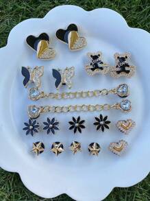 18 Peças Elegante Presilha para Sapato com Pérola Falsa, Borboleta e Urso Com Diamante, Acessório Versátil de Decoração DIY com Strass de ABS em Formato de Borboleta para Sandálias, Chinelos, Bolsas de Praia Femininas, Ótimo Presente para o Dia das Mães e Aniversário de Feriado