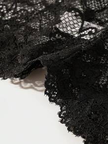 6 piezas de pantis de encaje negro sexy y de moda para mujer, ropa interior triangular romántica, elegante, suave, cómoda, transpirable y elástica, adecuada para uso diario y todas las estaciones