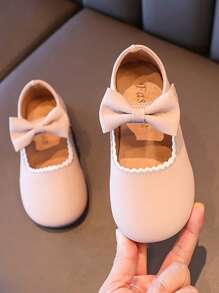 Girls' Princess Shoes, Non-Slip Soft Sole Pink Butterfly Ballet Flats, Suitable For Spring & Autumn