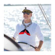 Adjustable Black & White Sailor Cap, Striped Skipper Cap, Striped Scarf, Black Aviator Sunglasses, Unisex Navy Style Costume Accessories, Suitable For Party, Stage Performance, Nurse Cap, Beret, Valentine's Day, Halloween Halloween Decor - Multicolor - View 10