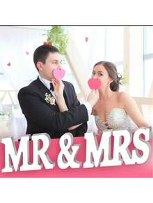 1 件纯色婚礼装饰 先生和夫人 情人节 - 白色 - 查看 3