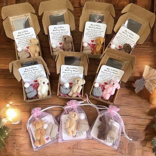 1pc Party Gift Set Includes Bear/Hat/Card, Suitable For Various Parties, Also Ideal As Birthday Gifts, Graduation Presents, Christmas Gifts, New Year's Gifts, Valentine's Day, Father's Day Mother's Day Valentine's Day Birthdays, Best Greeting Item
