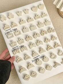 15/20个装多功能时尚迷你仿珍珠发夹，可爱发爪，简约复古设计发饰，发夹，发卡，发抓夹，抓发夹，秋冬度假装扮，夏季海滩风情。 - 彩色 - 查看 6