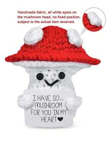 Handmade Penguin Gift, Funny Crocheted Penguin Pendant, Stress Relief Shark, Creative Crocheted Bee/Corn Ring Inspirational Decor Ornaments, Desk Decor, Motivational Card Included, Copper Keychain Pendant, Desk Decor Potted Plant, Vegetable, Positive Gift - Food Series - View 17