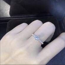 经典四爪设计圆形锆石女士订婚/结婚戒指，2 种颜色可选，低调新娘珠宝畅销品 - 戒指 - 查看 8