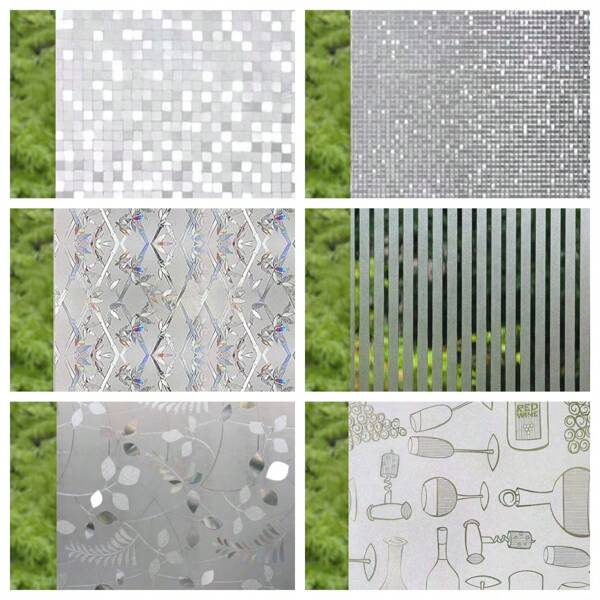 Película decorativa antiestática para ventanas, Película para ventanas privadas, Película decorativa antidecolorante para uso en interiores/exteriores resistente a todas las condiciones climáticas