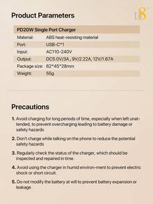 D8 1 cái Bộ sạc USB C 20W, Sạc nhanh PD, Dây sạc điện thoại USB-C, Tương thích với iPhone 16, 15, 15 Plus, 15 Pro, 15 Pro Max, iPad, iPad Pro 12.9 Gen 5/4/3, Galaxy S23 Ultra/S23/S23+/S22/S22 S21 S20 Ultra/S22+/S21+/ Ultra/S20/S20+ Bộ sạc USB C 20W cho iPhone và iPad Bộ sạc nhanh PD cho iPhone 16/15/Pro Cáp sạc USB-C tương thích với iPhone, iPad, Thích hợp cho du lịch, văn phòng, ký túc xá và bộ chuyển đổi gia đình Nan - Xem 9