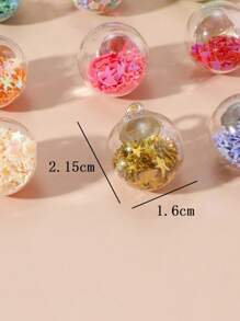 9pcs/Set Colorful Mini Transparent Star Sequin Crystal Glass Ball Pendant For DIY Earrings, Keychains, Accessories