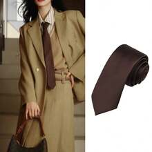 1 件男士纯色哑光领带，48 厘米 X 6 厘米，免打结拉链开合，商务/正装，专业百搭领带，适合办公室男士领带 - 彩色 - 查看 8