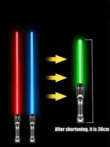 1件/套可伸缩激光剑，发光棒减压玩具，带随机灯光（不含电池），部分零件颜色随机，剑形，游戏，圣诞装饰，儿童互动玩具，派对礼物，生日礼物 - 彩色 - 查看 6