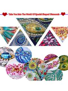 1 pezzo Kit di pittura a diamante asimmetrica vintage, pittura a diamante 5D a forma speciale e con cristalli, decorazione murale artigianale per casa, adatta per soggiorno, camera da letto, studio, corridoio, senza cornice 30cm*30cm