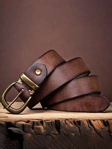 1 条复古做旧真皮腰带，100% 牛皮纯皮休闲正装腰带，父亲节、独立日、劳动节、圣帕特里克节、中国新年等多种节日的礼物 - 彩色 - 查看 5