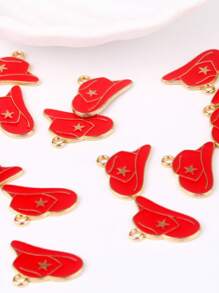 10 pièces/paquet Pendentifs de bijoux à motif de chapeau de cowboy occidental DIY