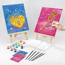 Date Night Painting Kit For Couples Sip And Paint Night Kit For Adults Pre Drawn Canvas To Paint For Adult Pre Stretched Canvas Lover's Lock And Key Art Set Christmas Valentine's Day